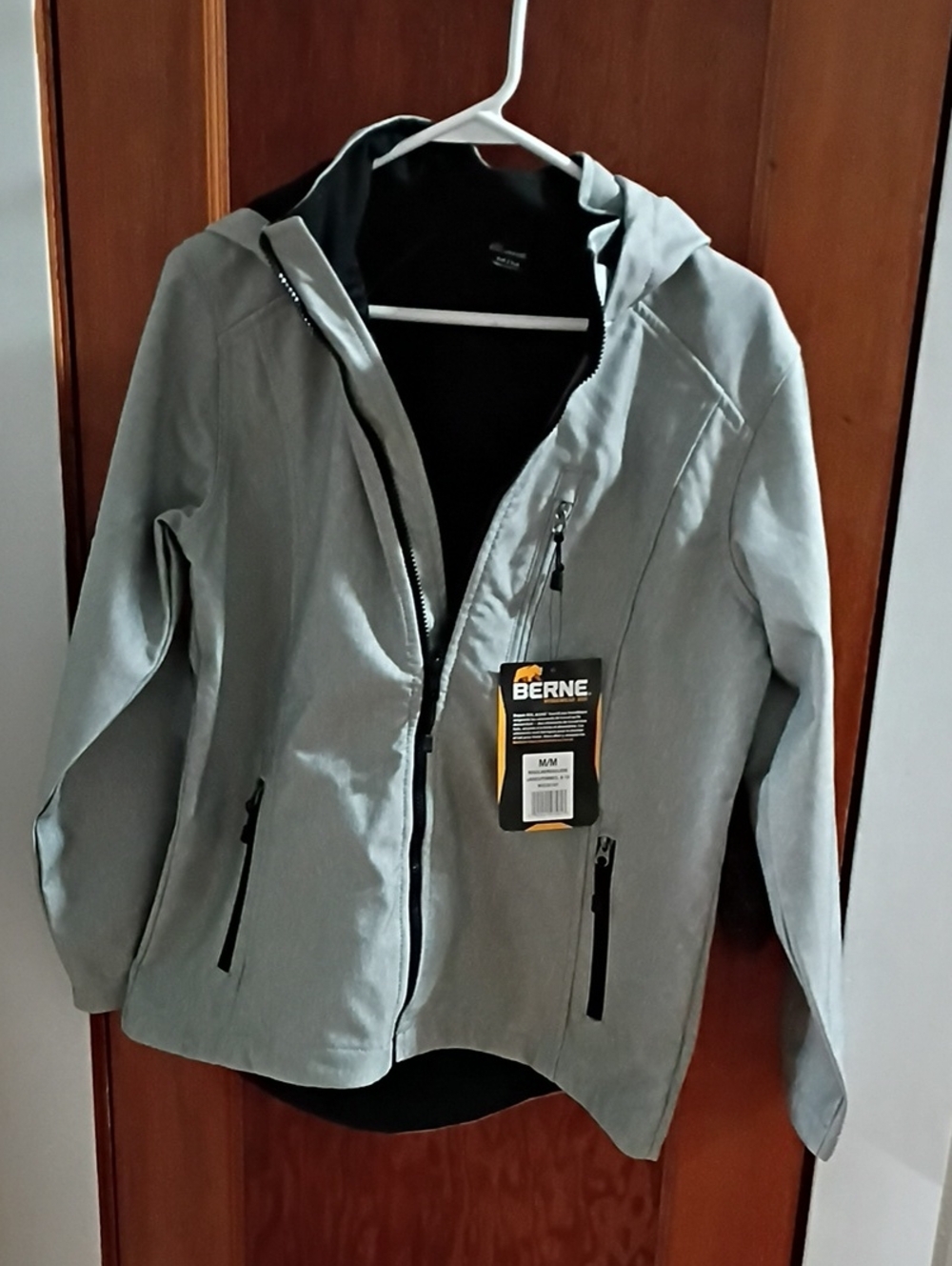 Berne Women's Light Gray Hooded Utility Jacket